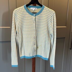 Uniqlo-Ines de la Fressange Blue and Yellow Checkered Cardigan M